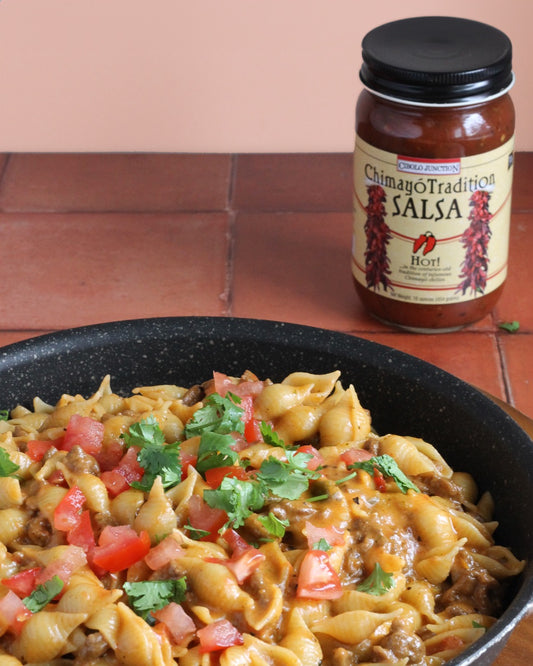 photo of One-Pan Salsa Beef Macaroni